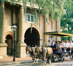 Photo: A horse-drawn city tour in Charleston, SC.